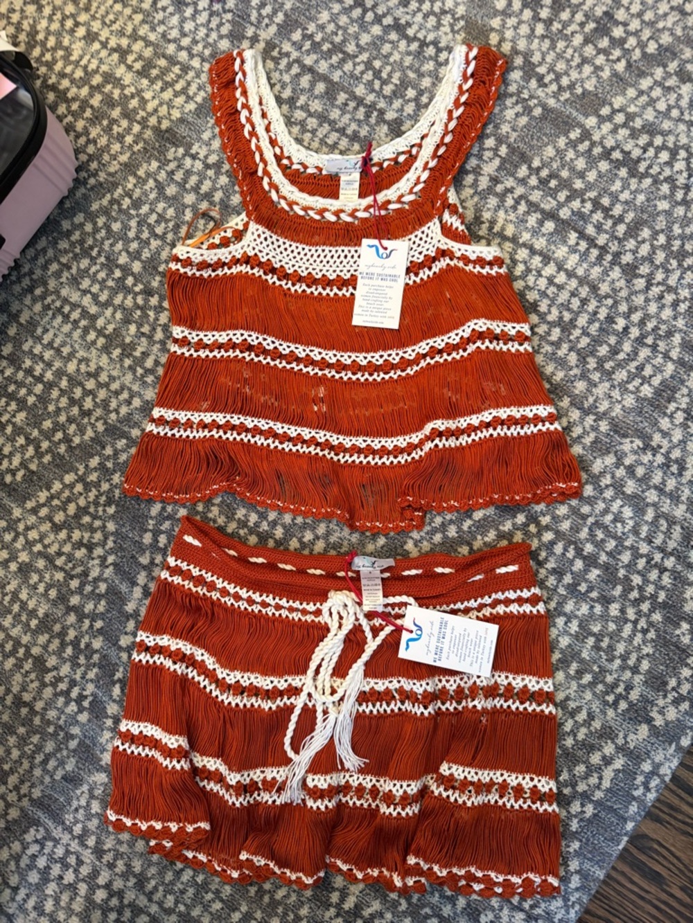 My beachy side-Crochet Mini Skirt Set - Brand size S, NWT - Picture 5 of 8